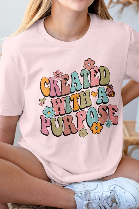 Created with a Purpose, Christian Graphic Tee