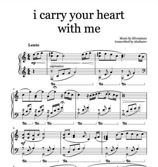 i carry your heart with me - PDF piano score